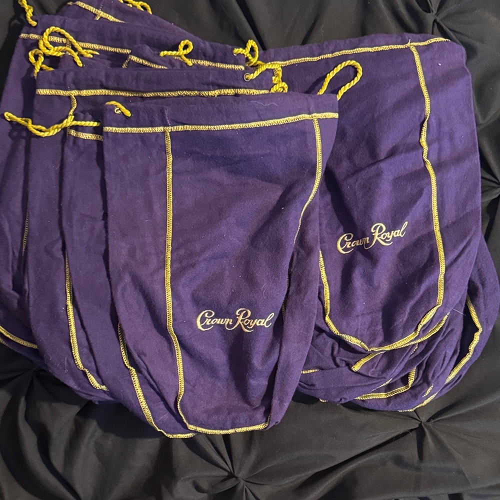 Set of 19 Crown Royal Purple Drawstring Bags